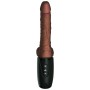 KING COCK PLUS TRIPLE THREAT - Brauner Hautfarbton, vibrierender Dildo mit Stoßfunktion