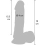 GET REAL - Realistischer 18 cm Dildo mit Kugeln und Vibrator in Hautoptik