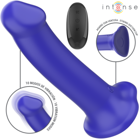 INTENSE - VICTORIA Vibrator mit Saugnapf, 10 Vibrationsmodi, Fernbedienung, Dunkelblau