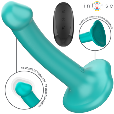 INTENSE - KATIE Vibrator mit Saugnapf, 10 Vibrationsmodi, Fernbedienung, Dunkelblau