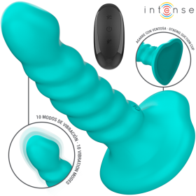 INTENSE - BUFFY Vibrator Größe S, Spiraldesign, 10 Vibrationsstufen, Blau, Fernbedienung