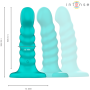 INTENSE - BUFFY Vibrator Größe S, Spiraldesign, 10 Vibrationsstufen, Blau, Fernbedienung