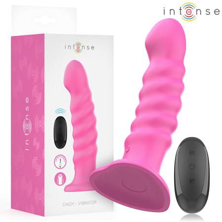 INTENSE - CINDY Vibrator Größe L, Spiraldesign, 10 Vibrationsmodi, Rosa, Fernbedienung