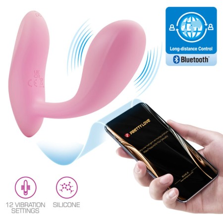 PRETTY LOVE BAIRD G-Punkt Vibrator mit 12 Vibrationsmodi, wiederaufladbar, rosa, App-Steuerung