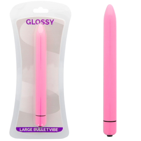 GLOSSY - Slim Vibrator in intensivem Rosaton, leise und wasserfest