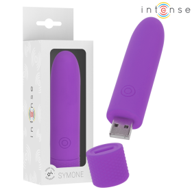 INTENSE SYMONE USB Wiederaufladbare Vibrationskugel, 8 Vibrationsmodi, Lila, 10 x 2,2 cm