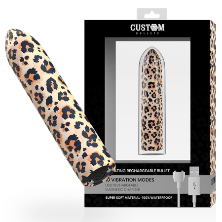 CUSTOM BULLETS - Leopard Wiederaufladbarer Vibrationskugel mit 10 Intensitätsstufen