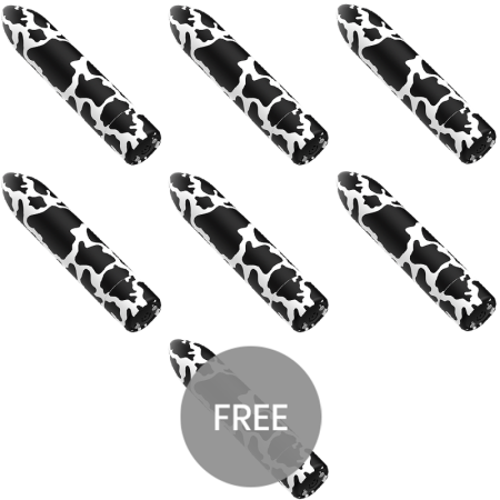 CUSTOM BULLETS - Wiederaufladbare Vibrationskugel COW mit 10 Intensitäten, 6 + 1 Gratis
