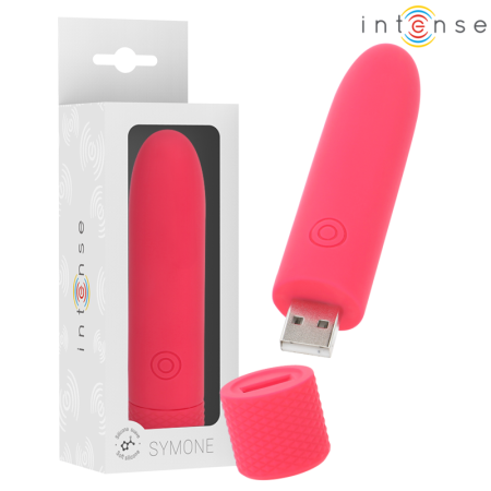 INTENSE SYMONE USB Wiederaufladbare Vibrationskugel mit 8 Vibrationsmodi Rot 10 x 2,2 cm