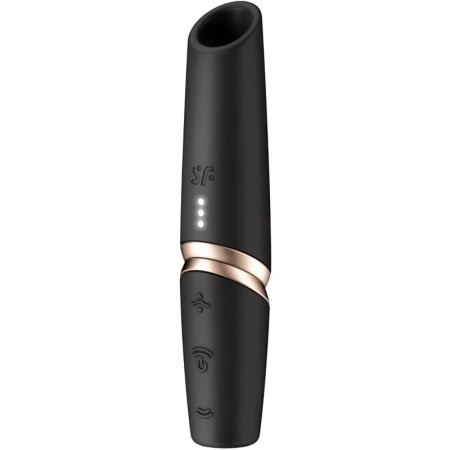 SATISFYER Perfect Kiss Wellenstimulator für die Klitoris, Schwarz/Gold