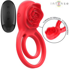 INTENSE - GAIL Rosa Stimulator mit 10 Vibrationsmodi, Rot, Fernbedienung