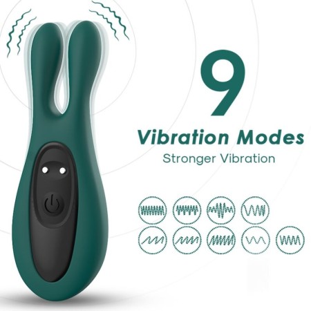 ARMONY - Grüner Rabbit Vibrator & Stimulator aus medizinischem Silikon