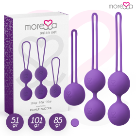 MORESSA OSIAN SET - Premium Silikon Kegel Kugeln in Lila