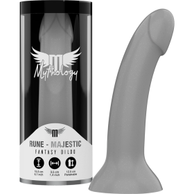 MYTHOLOGY - Rune Majestic Dildo S, Silikon, 15,5 cm, ohne Vibration, silber