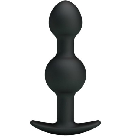 PRETTY LOVE - Ergonomische Silikon Analperlen mit spezieller Stimulation 10,3 cm Schwarz