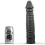ALL BLACK Dildo 26 cm - Groß und realistisch mit Rillenstruktur