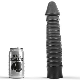ALL BLACK Dildo 26 cm - Groß und realistisch mit Rillenstruktur
