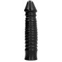 ALL BLACK Dildo 26 cm - Groß und realistisch mit Rillenstruktur