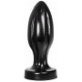 ALL BLACK - Analplug 21 cm mit glatter Form und Rillen