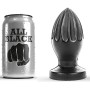 ALL BLACK - Analplug 12 cm mit weicher, gerillter Oberfläche