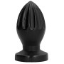 ALL BLACK - Analplug 12 cm mit weicher, gerillter Oberfläche