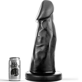 ALL BLACK - Dildo 27 cm mit geschwungenem Schaft