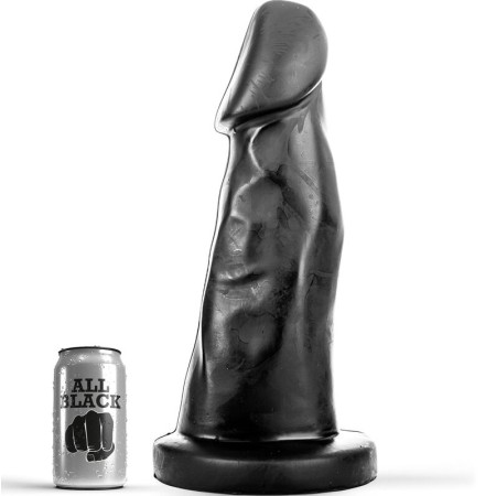 ALL BLACK - Dildo 27 cm mit geschwungenem Schaft