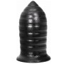 ALL BLACK - Analplug 16 cm mit gerillter Struktur