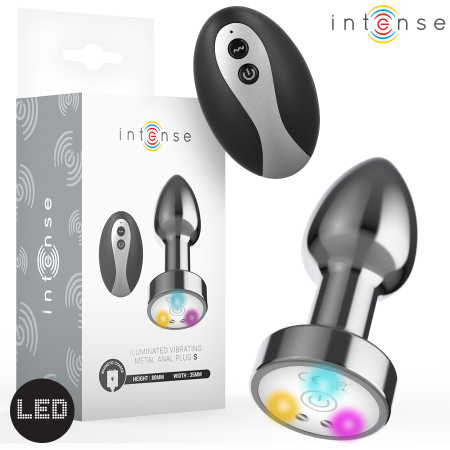 INTENSE Metall Analplug Vibrator mit LED-Lichtern und Fernbedienung – Größe S