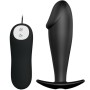 PRETTY LOVE Analplug aus Silikon in Penisform mit 12 Vibrationsmodi, Schwarz