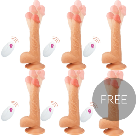 CYBER SILICOCK - Realistischer Fernbedienungs-Dildo Mr John 23,88 cm - Ø 4,3 cm / 5 + 1 Gratis