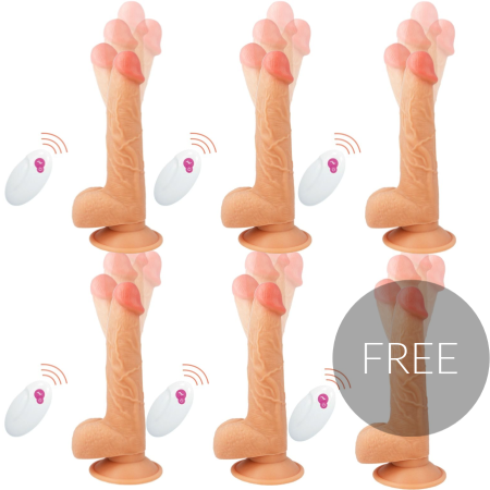 CYBER SILICOCK - Realistischer Fernbedienungs-Dildo Mr John 23,88 cm - Ø 4,3 cm / 5 + 1 Gratis