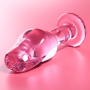 NEBULA SERIES BY IBIZA - Analplug Modell 6 aus rosa Borosilikatglas, 12,5 cm