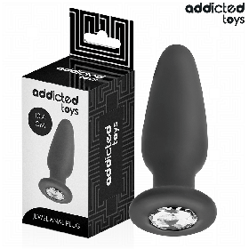 Addicted Toys Analplug mit Juwel aus Silikon Größe M 10,4 cm