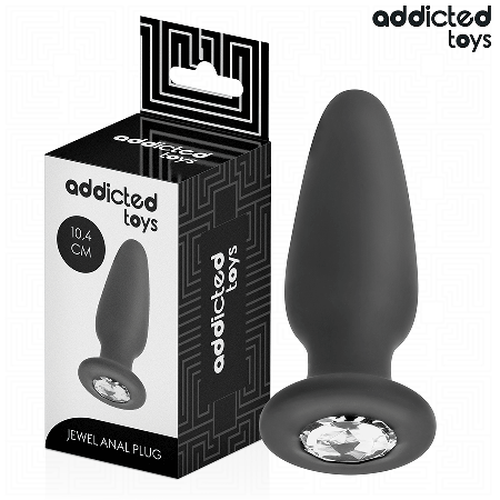 Addicted Toys Analplug mit Juwel aus Silikon Größe M 10,4 cm