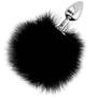 DARKNESS Extra Buttplug mit Fellschwanz 7 cm - Schwarz