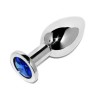METAL HARD Anal Plug Diamond Blue Small 5,71 cm aus Edelstahl