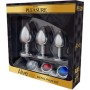 ALIVE - Anal Pleasure Kit mit 3 Metallplugs und funkelnden Diamanten