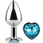 SECRETPLAY Metal Butt Plug Herz Blau Größe S 7 cm