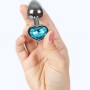 SECRETPLAY Metal Butt Plug Herz Blau Größe S 7 cm