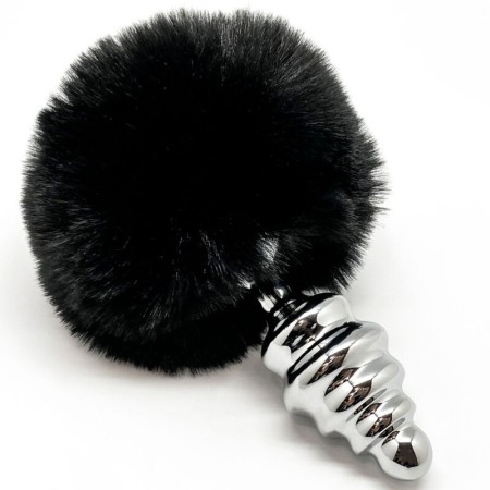 ALIVE - Anal Pleasure Plug Spiral Metall mit schwarzem Pompon Größe M