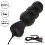 CALEXOTICS Rock Bottom Analplug mit Perlen, 10 Vibrationsmodi, Silikon, Schwarz