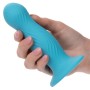 CalExotics Wave Rider Swell Anal Plug Blau - Konturierte Silikonsonde mit Saugbasis