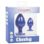CALEXOTICS Cheeky Buttplug Set Lila - Silikon Analplug mit Saugnapf