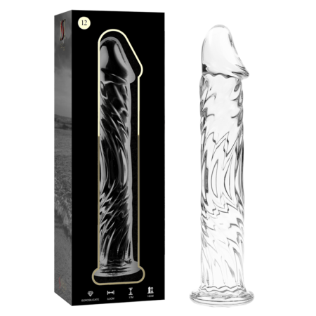 NEBULA SERIES BY IBIZA - Modell 12 Klarer Glas-Dildo 17 cm -Ø- 3,5 cm