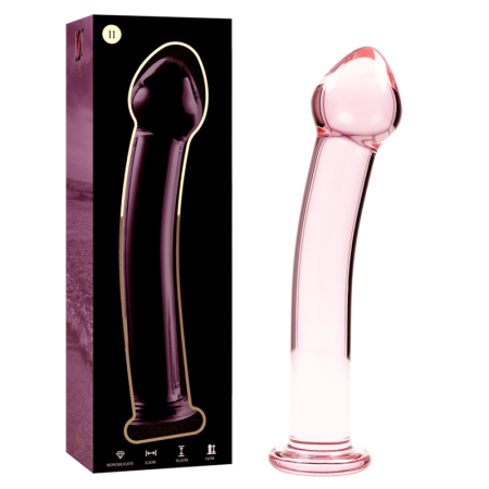 Nebula Series by Ibiza - Modell 11 Dildo aus rosa Borosilikatglas, 16 cm Länge