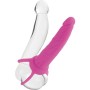 CalExotics Dual Penetrator Dildo mit rosa Harness