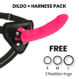 DELTA CLUB - Dildo mit Harness aus medizinischem Silikon, 20 cm, rosa
