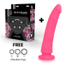 DELTA CLUB - Harness + Dildo aus medizinischem Silikon, 23 cm x 4,5 cm, Rosa