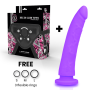 DELTA CLUB - Harness und Dildo aus medizinischem Silikon, lila, 23 cm